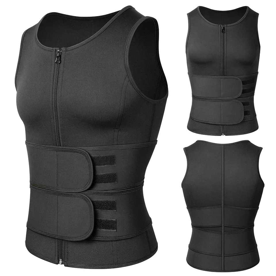 Men Body Shaper Waist Trainer Sauna Suit Sweat Vest - vzzhome