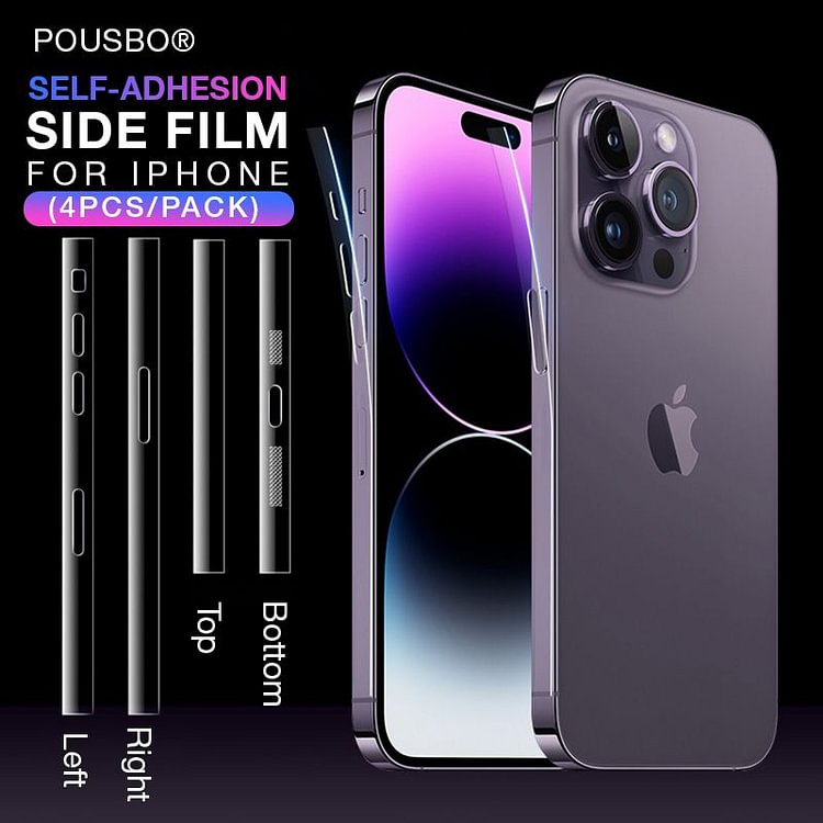 Pousbo® Self-adhesion Side Film for iPhone (4pcs/pack)