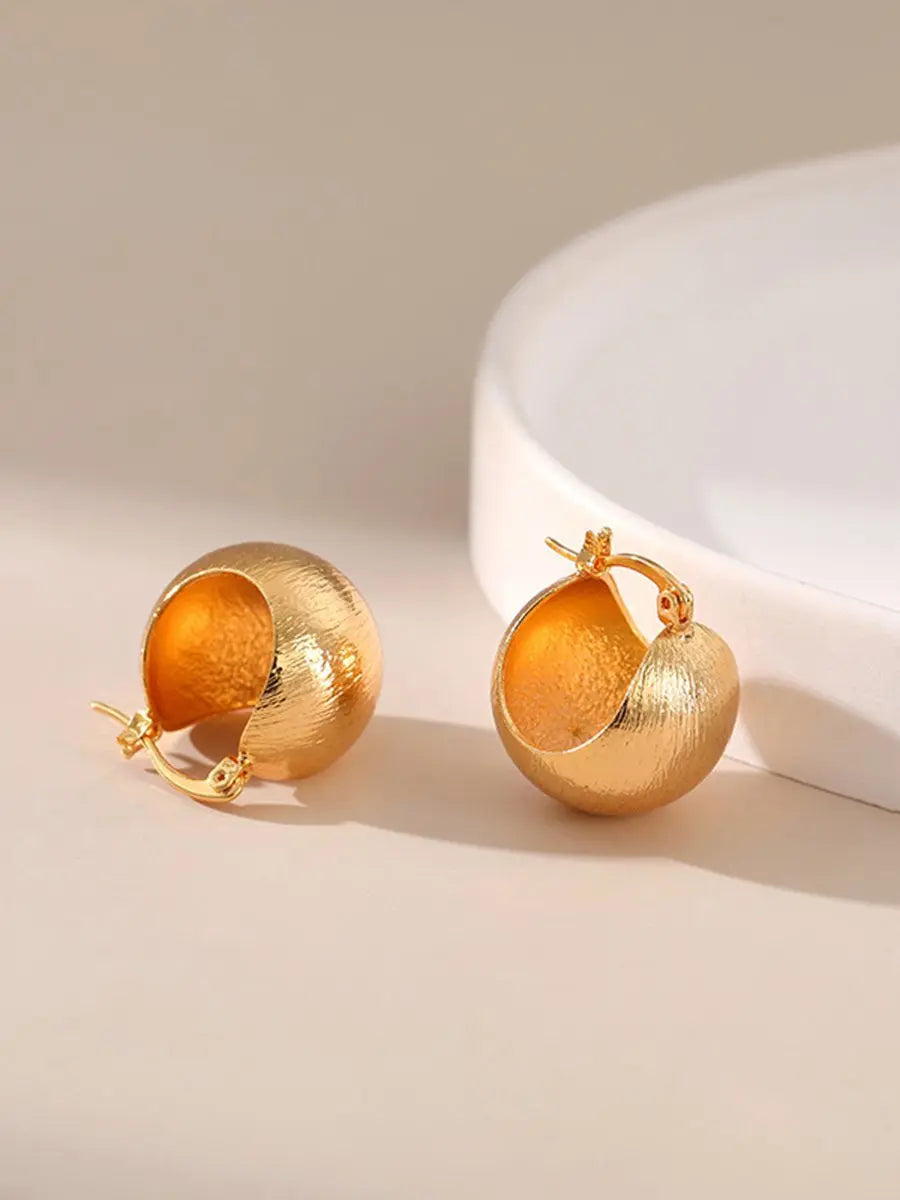 Round Gold Ball Earrings