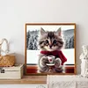 Cat Drinking Coffee-Full Round Diamond Painting 30*30CM
