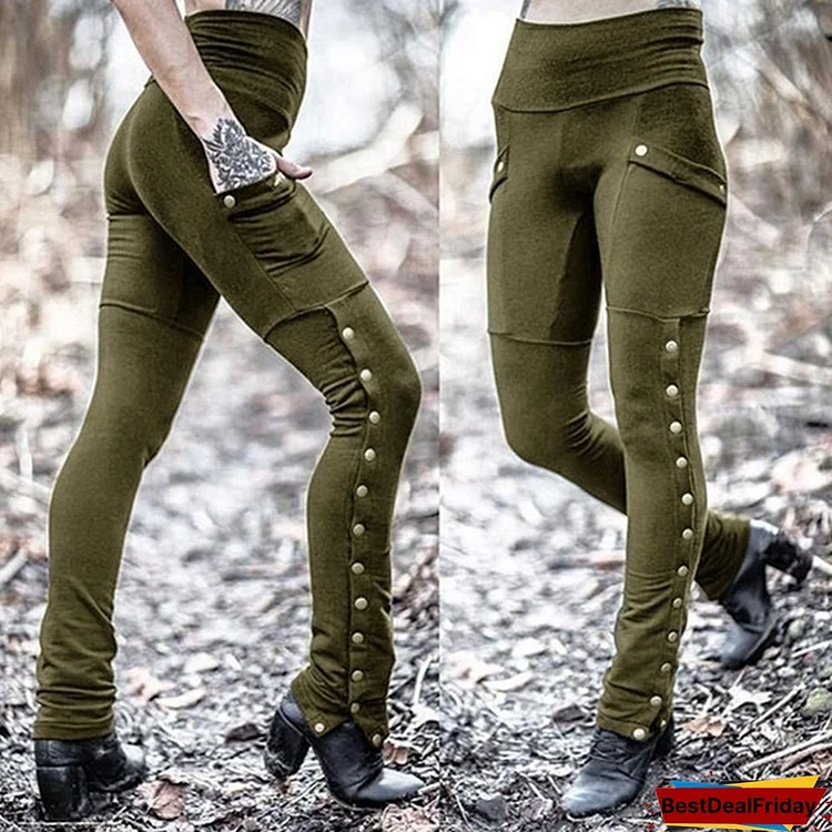 Women Casaul Pants Slim Cool Militia Trouser Leggings