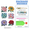 (US Only)6Pcs DIY Flower Special Shape 5D Diamond Art Keychain for Birthday Gift