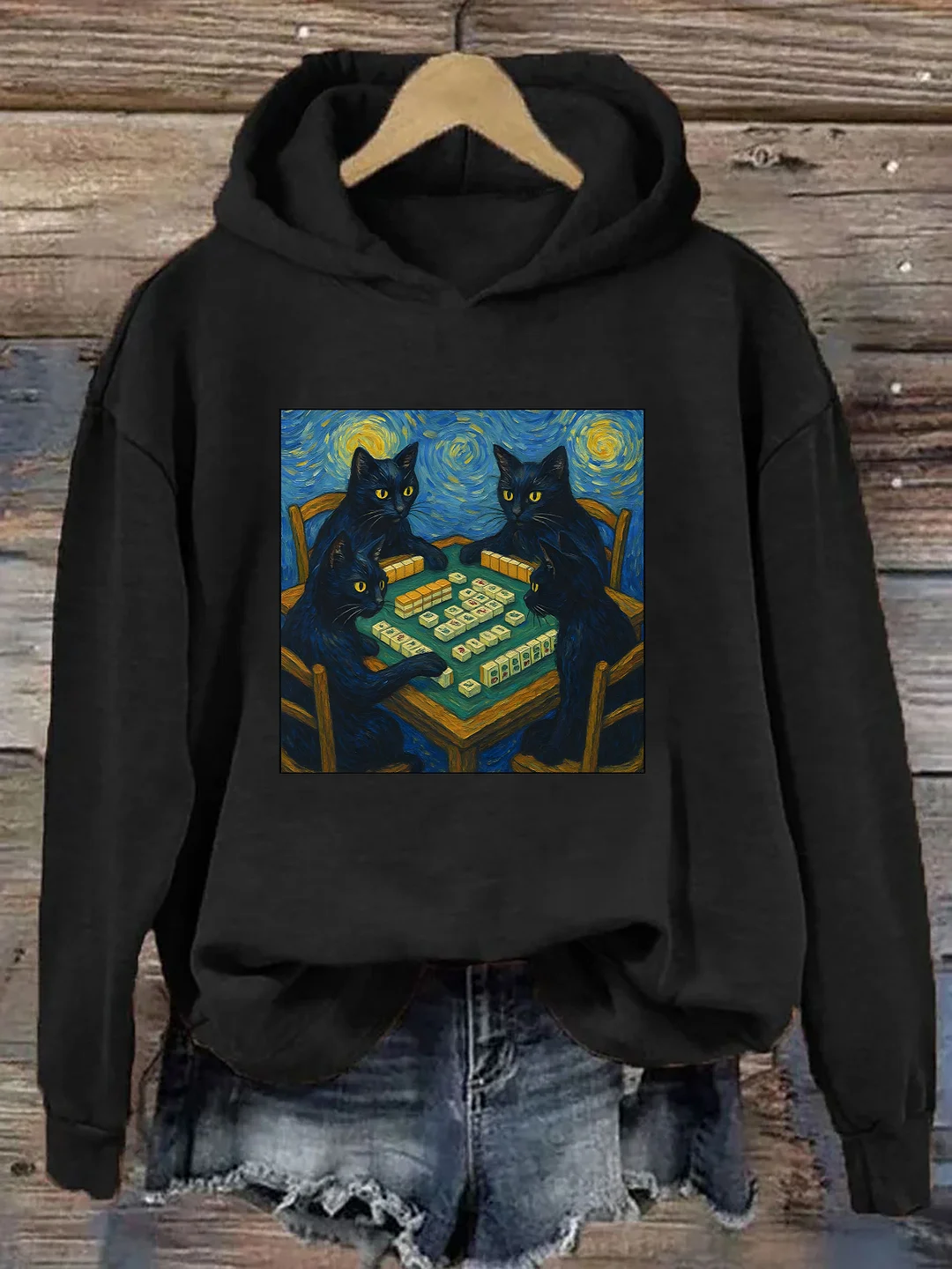 Mahjong Cat Lover Hoodie