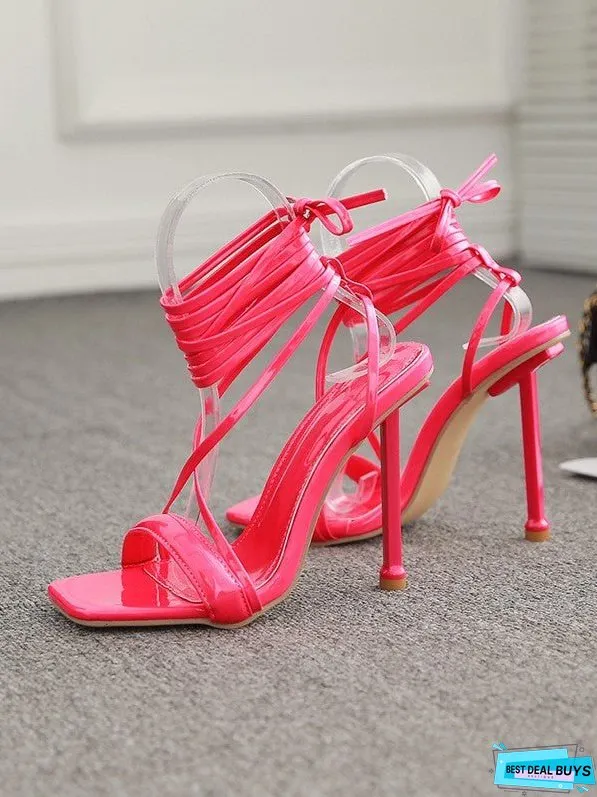 Roman Strappy Catwalk Metal Heel Sandals