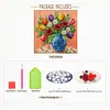 DIY Pre-Framed Flower Vase Button Art Canvas Kit