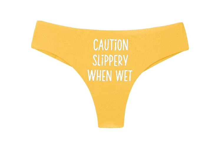 Teecade Teecade Caution Slippery When Wet Printed Sexy Women's Panties