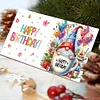 6Pcs Diamond Painting Birthday Gnome Diamond Painting Greeting Card for Adults Beginners