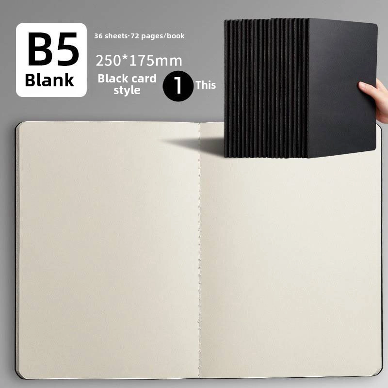 B5 Student Workbook Cowhide Paper Stitched Notebook Diary Practice Book Office Stationery
