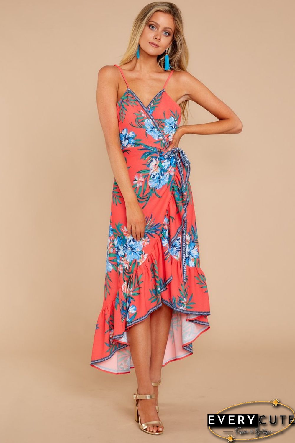Long Way Home Tropical Print Dress