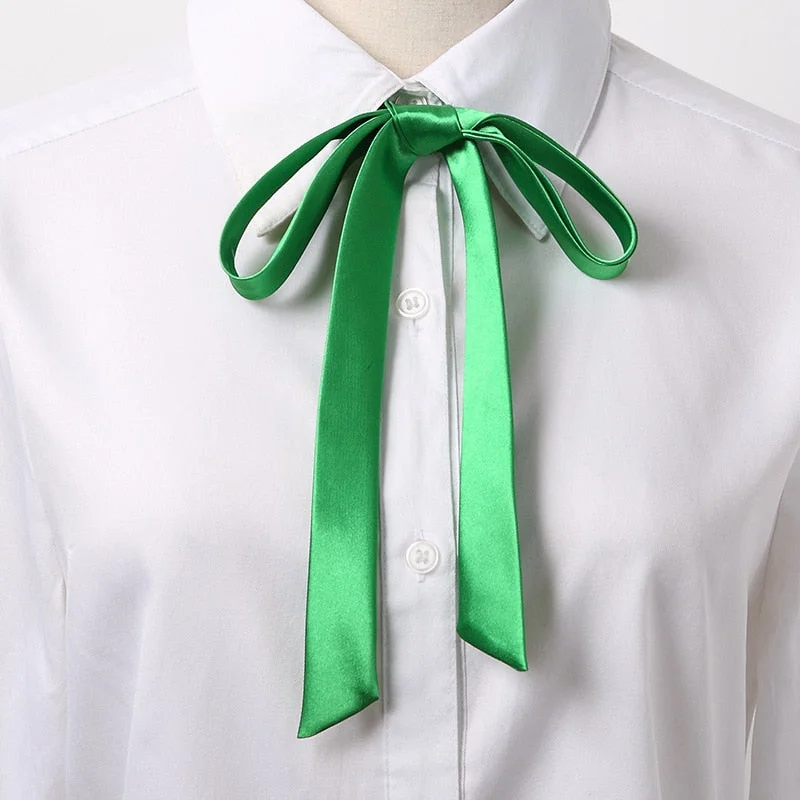 Korean Small Tie Bowtie College Style School Uniform Shirt Accessories Men's Women's Long Section Streamers Collars Flowers