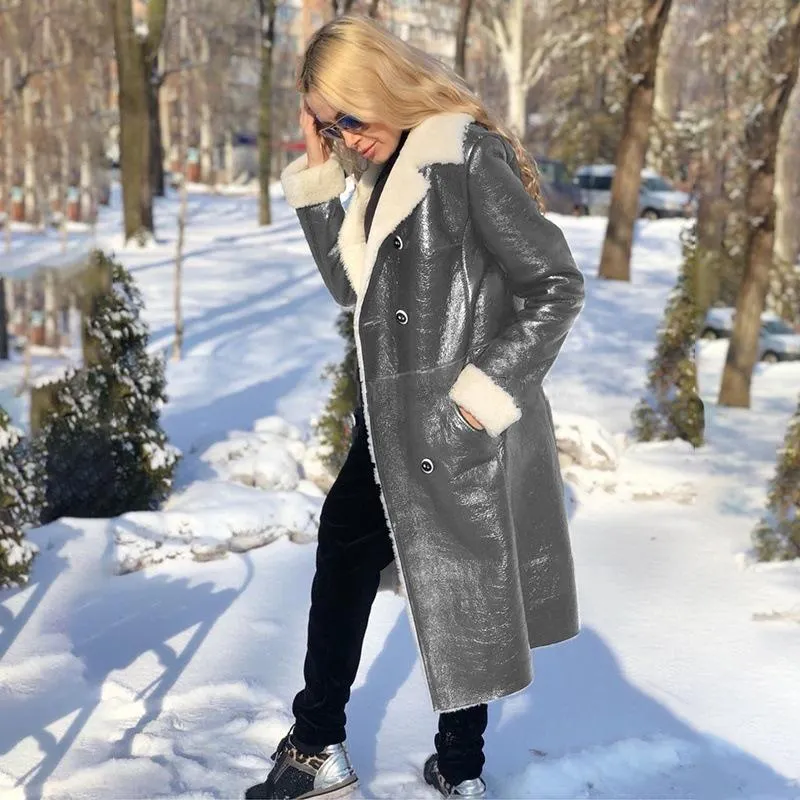 Long Leisure Pocket Notched Lapel Coat