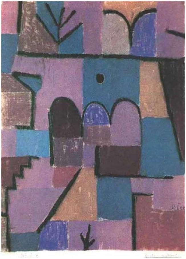 Oriental Garden by Paul Klee Modern Wall Art Canvas Wall Decor Abstract Art Paintings Colorful Artwork Decor for Living Room Bedroom Kitchen Pictures Farmhouse Decor(35x49cm 14 inch x19 inch ,Unframed)