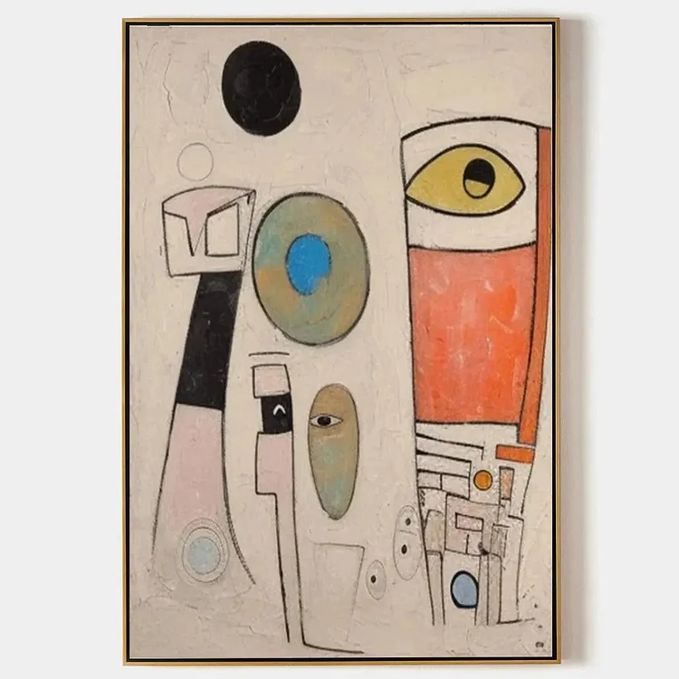 WHIMSICAL FORMS: Colorful Abstract Painting, Vertical Wall Art（Canvas painting）