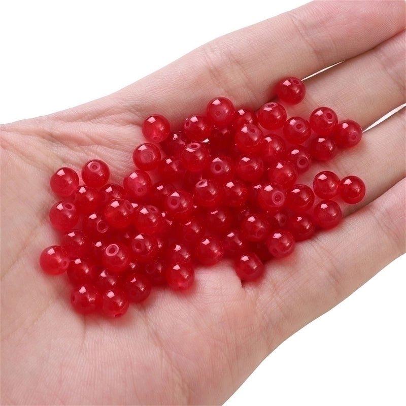 3 Pieces 1 Set Diameter 6 Mm Diameter 8mm Hole 1~1.9mm Glass Solid Color Beads