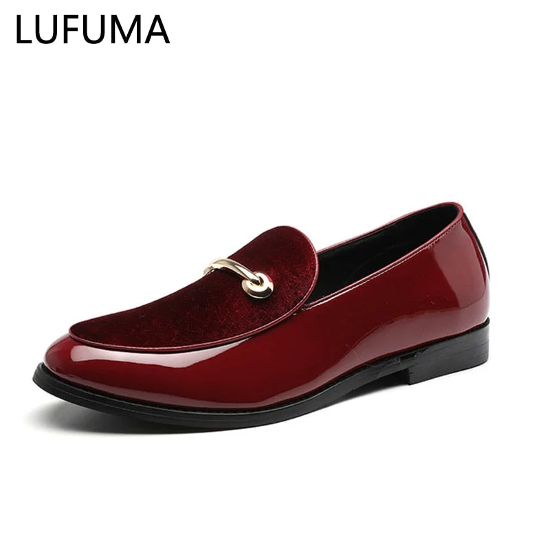 New Men Dress Shoes Shadow Patent Leather Luxury Fashion Groom Wedding Shoes Men Luxury italian style Oxford Shoes Big Size 48