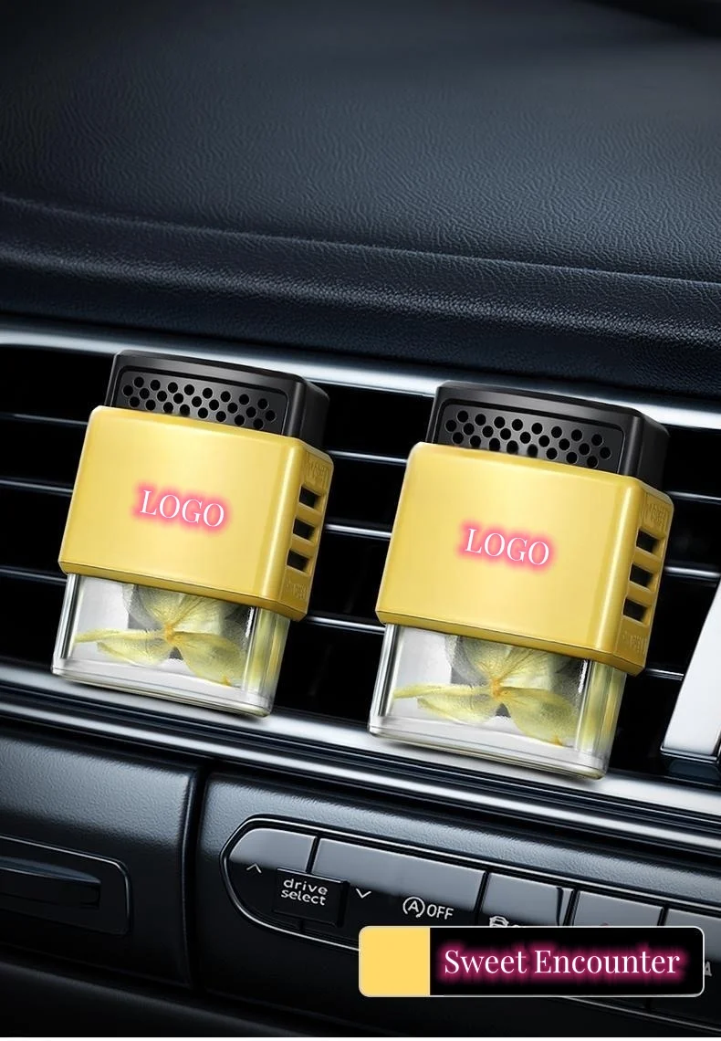 Vehicle-mounted car logo air outlet plant essential oil aromatherapy device
