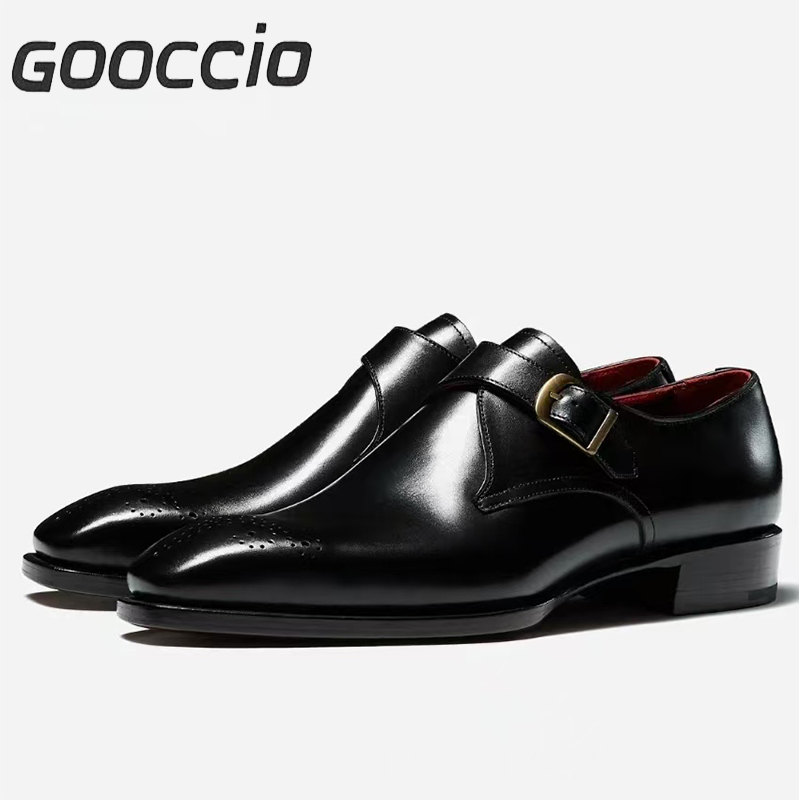 TF204 Museum Calf-Skin Dress Shoes/Monk Shoes For Men  GOOCCIO   