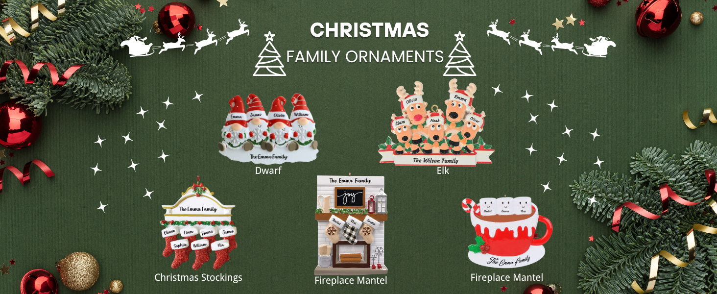 Duckbe Personalized Family Christmas Ornament Christmas Tree Listing Ornament Family Xmas Tree Decor