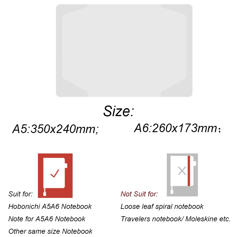 Fromthenon Transparent Waterproof Notebook Protective Cover Hobo Planner Diary Accessories School Office Supplies Stationery