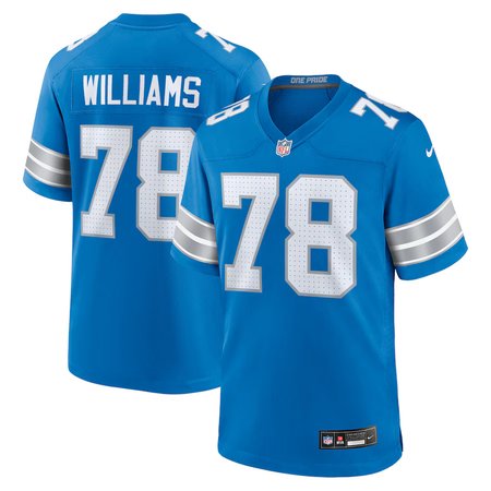 Youth Detroit Lions #78 Tyleik Williams  Blue 2025 NFL Draft First Round Pick Game Jersey