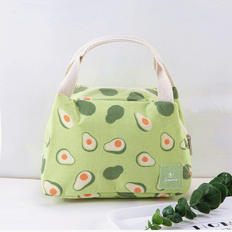 PURDORED 1 Pc Cute Fruit  Lunch Bag for Women Portable Insulated Lunch Thermal Bag Bento Pouch Lunch Container School Food Bag