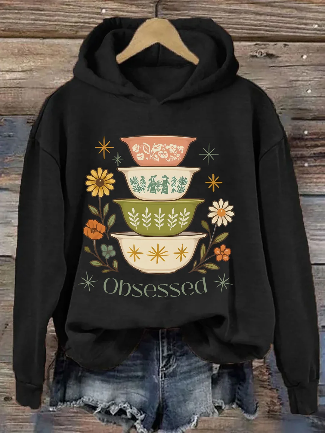 Butterprint Bowls Stacked Hoodie