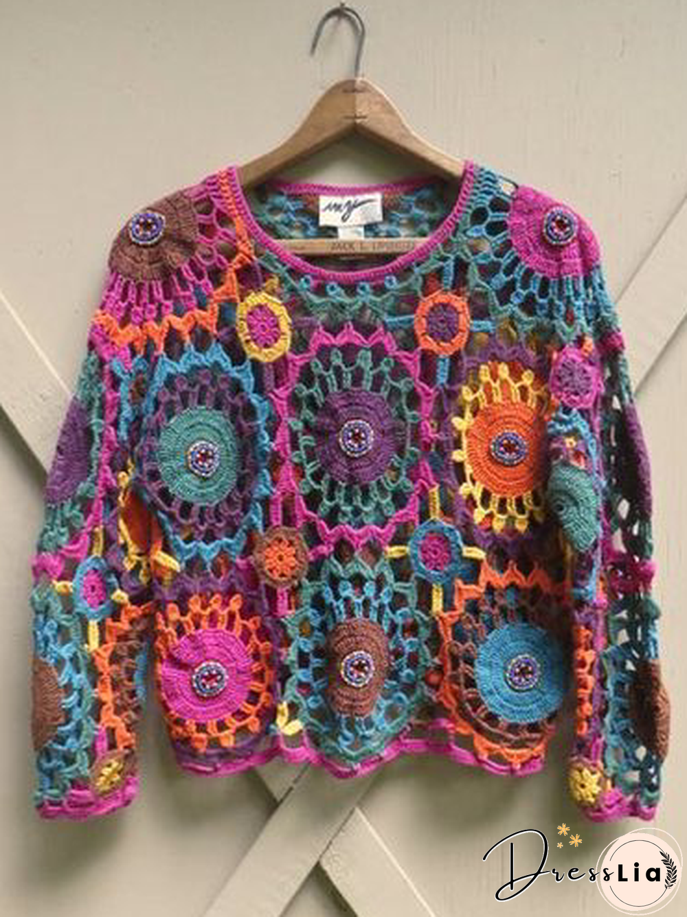 Multicolor Long Sleeve Knitted Sweater