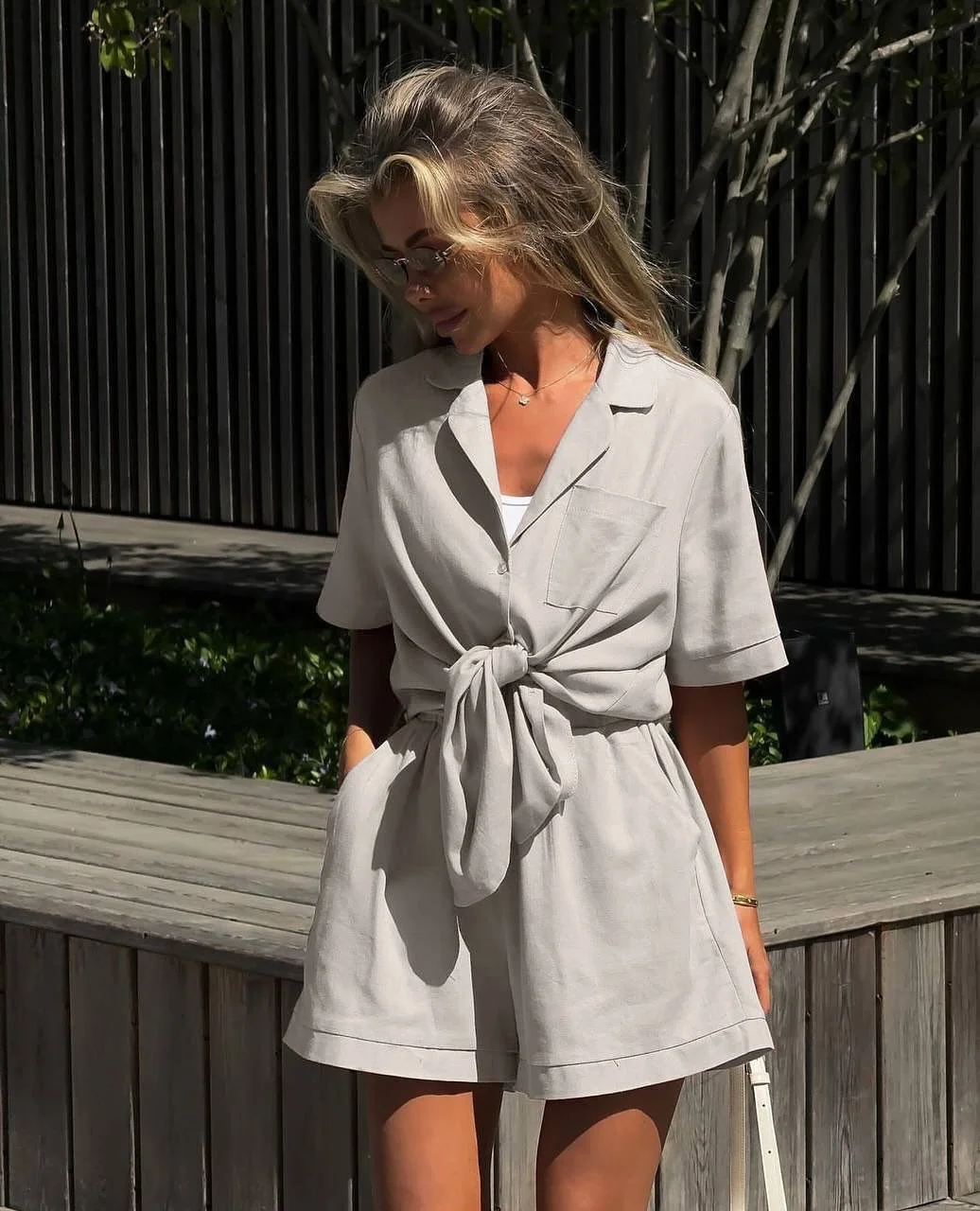 Nigikala Nigikala Summer Women's Wears Clip With Short Sleeve Shorts Fashion Casual Set Women