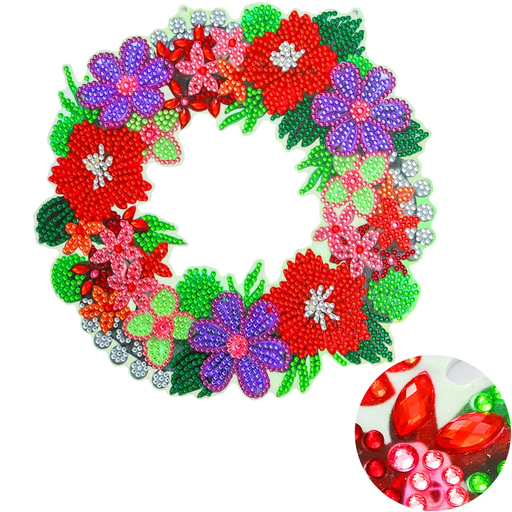 DIY Diamond Painting Hanging Wreath - Santa