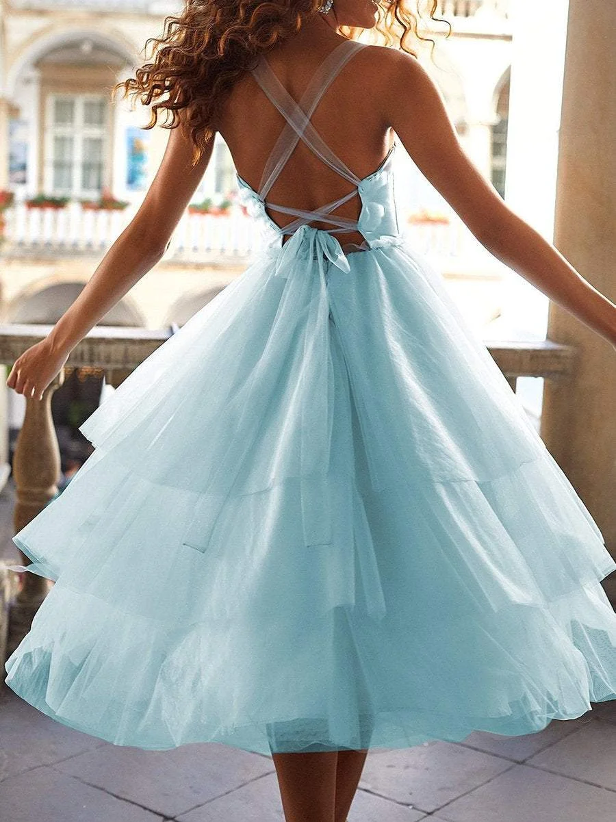 Elegant tulle midi dress