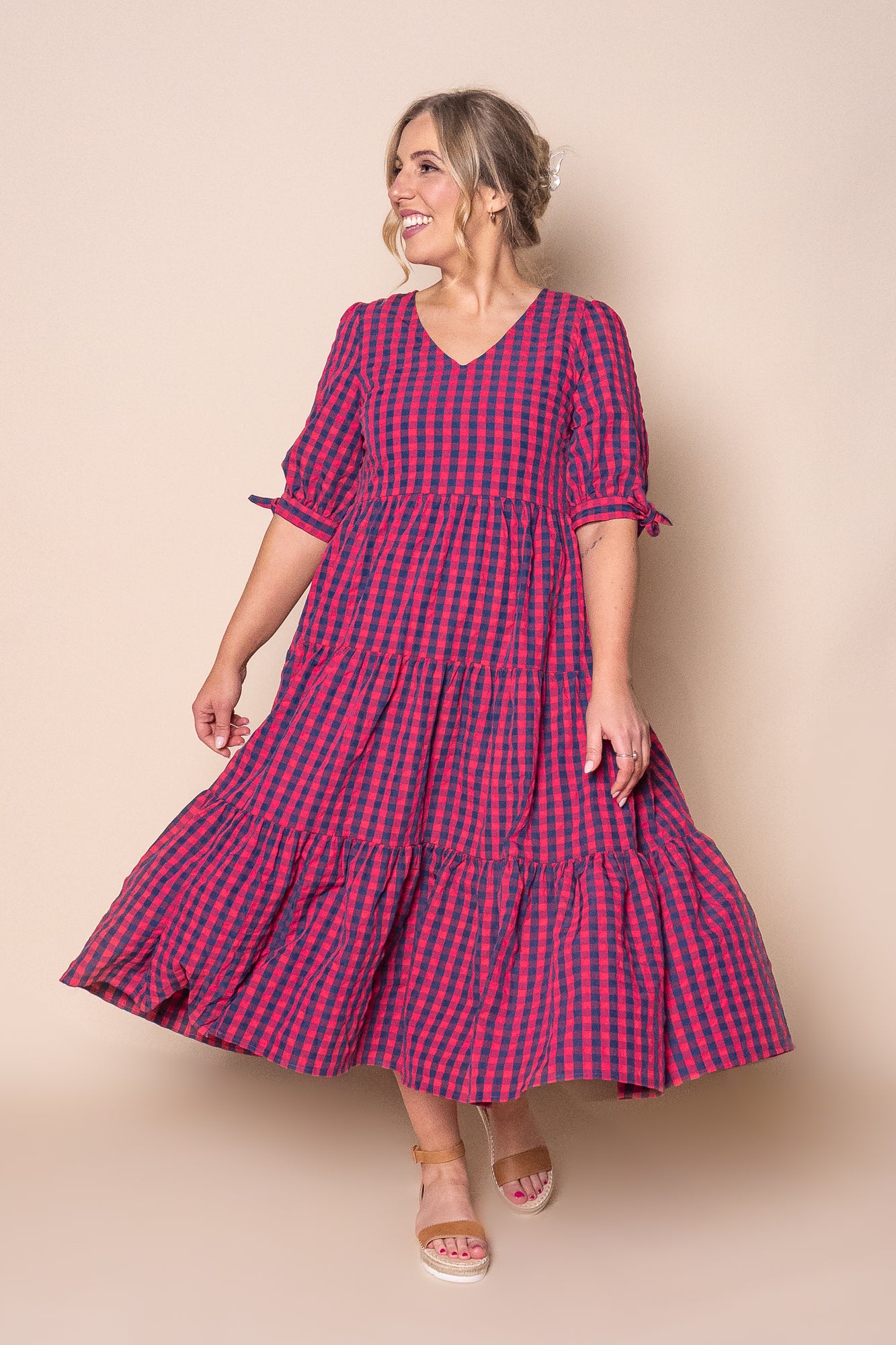 Romy Midi Dress in Watermelon