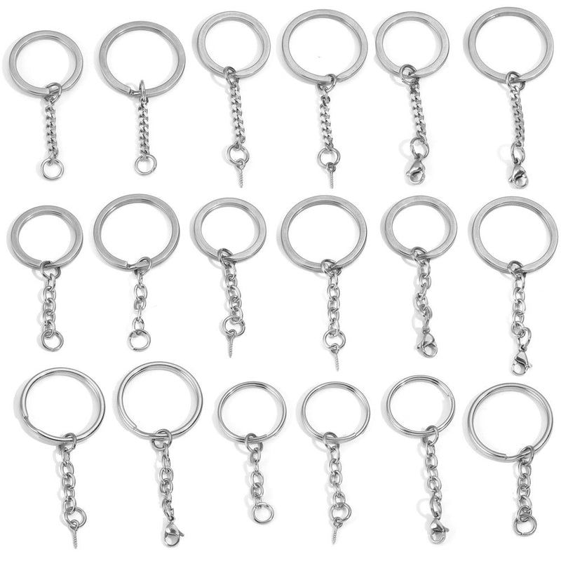 5 PCS/Package 25*35mm 30*35mm Stainless Steel Solid Color Polished Keychain Accessories