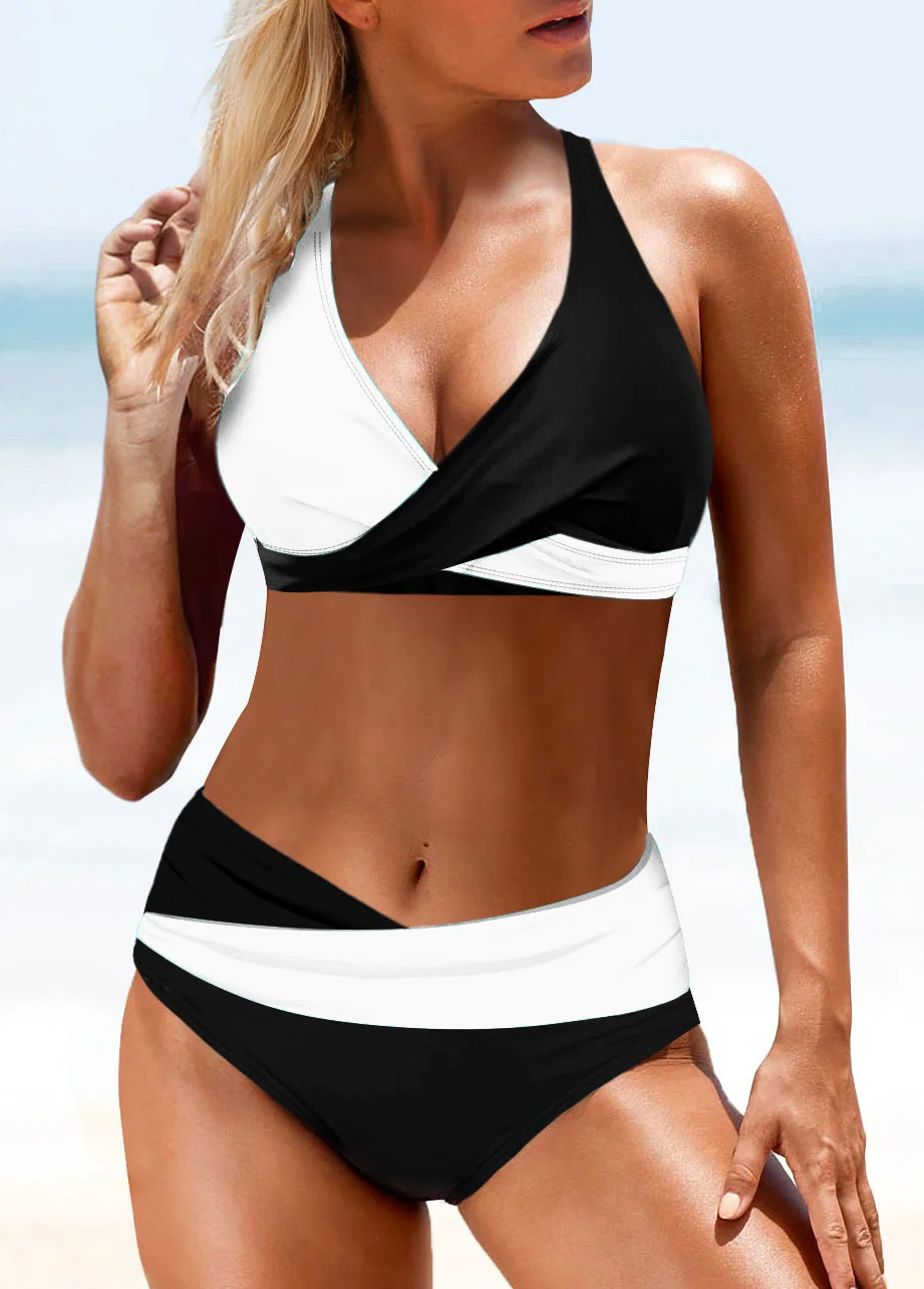 Split Triangle Neck Women's Swimsuit