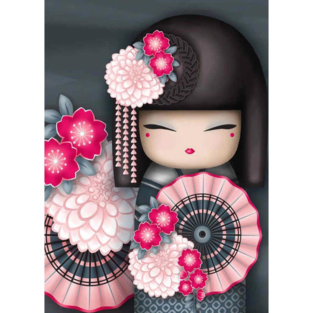 

30*40CM-Round Drill Diamond Painting-Kokeshi Doll, 501 Original