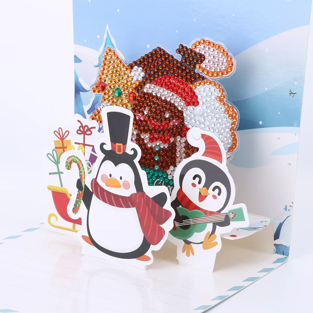 6pcs Diamond Drawing Card Santa Special Shape Gifts for Family Friends and Lover【With White Envelope】