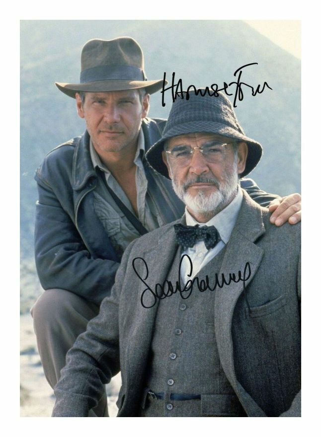 HARRISON FORD & SEAN CONNERY - INDIANA JONES AUTOGRAPH SIGNED PP Photo Poster painting POSTER