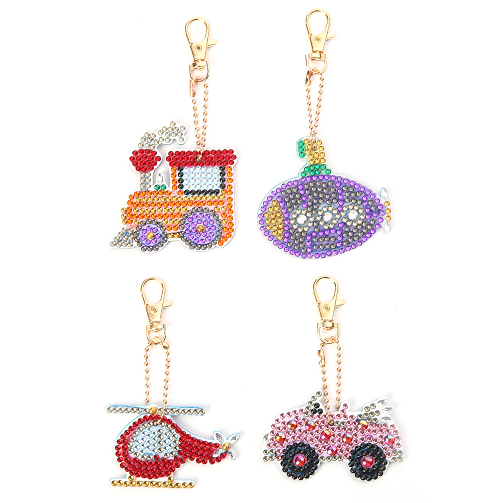 

4pcs Vehicle - 5D DIY Craft Keychain, 501 Original