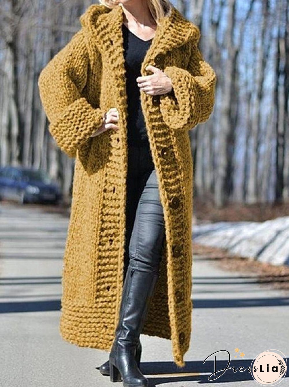 New Fashion Women Autumn Winter Long Sleeve Knitted Cardigan Coat Casual Streetwear Hooded Sweater Coat Plus Size