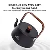 1.1L Teapot Coffee Pot with Wood Handle Aluminum Alloy Tourist Cookware Supplies