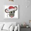 Santa Hat Mouse - 14CT Stamped Cross Stitch 16*15cm/6.3*5.91in(Brand)