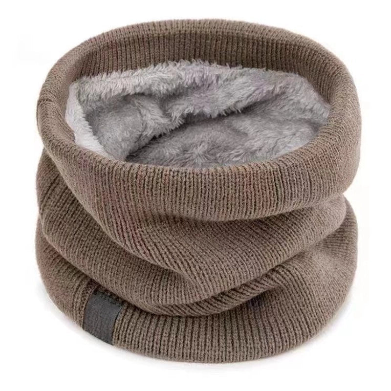 Winter Scarf Unisex Fleece-lined Thickened Scarf Warm Neck Set Riding Mask Wool Pullover Knitted Scarf