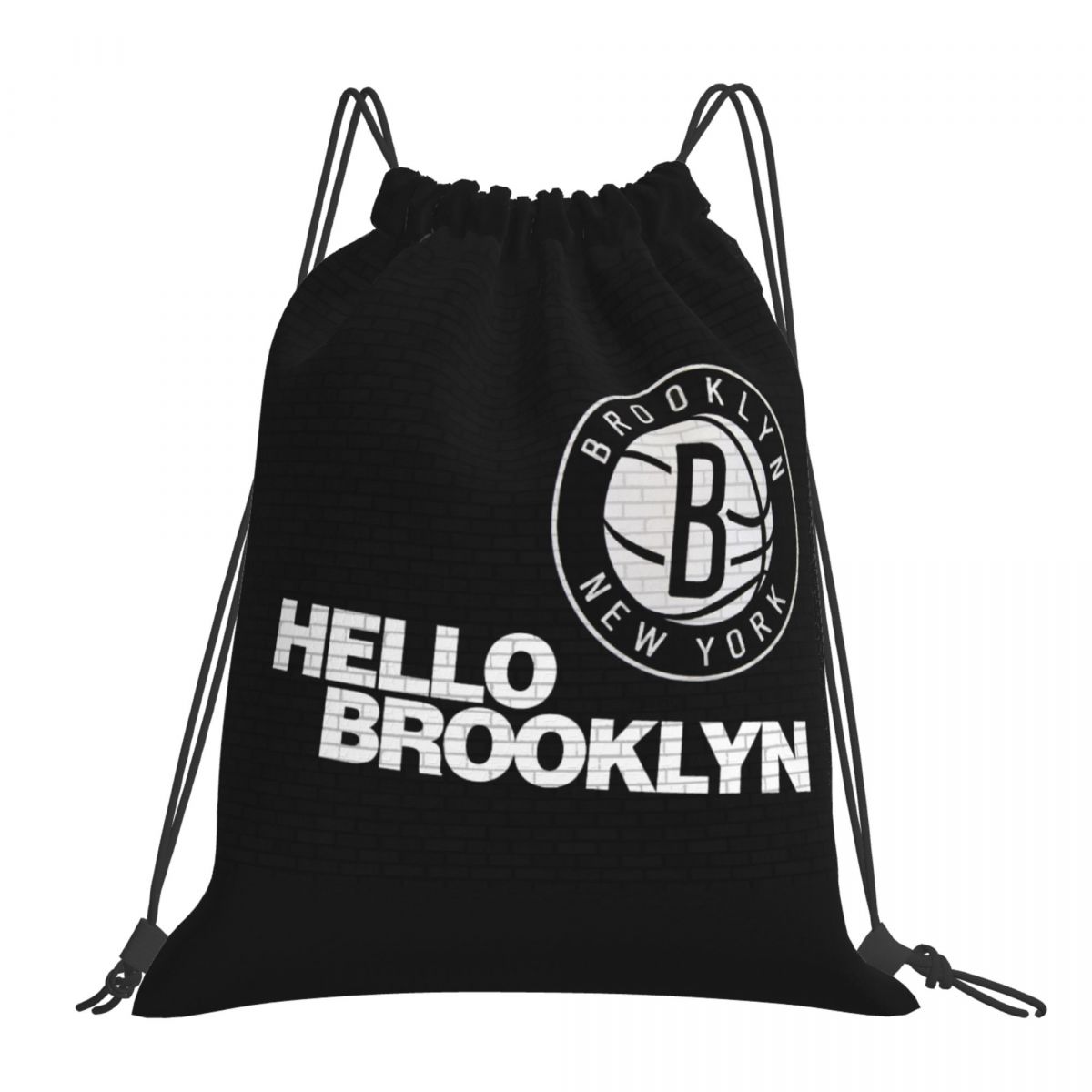 Brooklyn Nets Hello Brooklyn Unisex Drawstring Backpack Bag Travel Sackpack