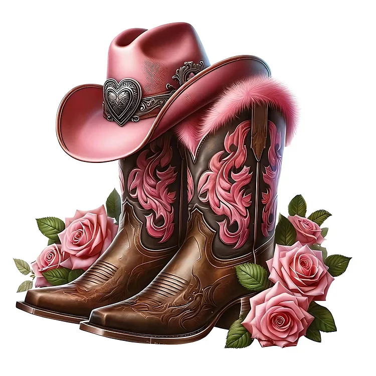 Cowboy Boots 40*40CM (Canvas) Full Round Drill Diamond Painting gbfke