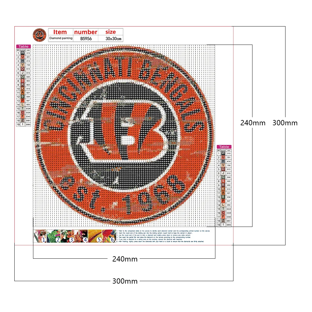 Diamond Painting - Full Round Drill - Cincinnati Bengals(30*30cm)