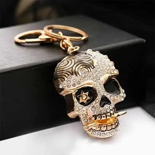 Skull Keychain with Creative Metal Crystal