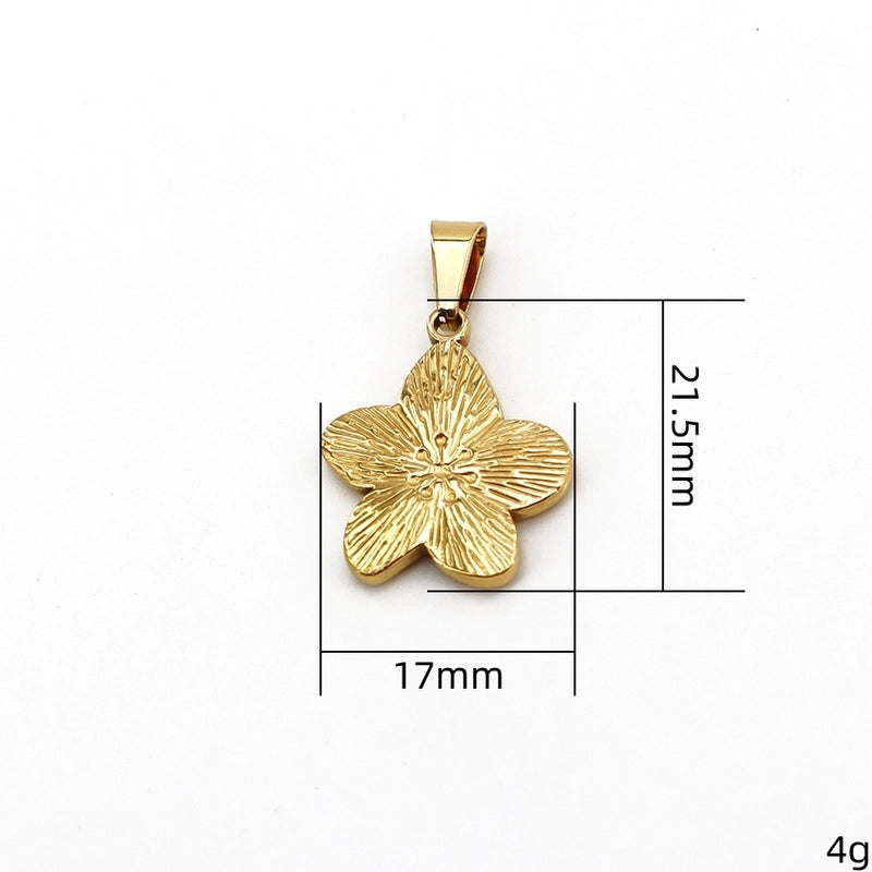1 Piece 14.5mm*23.5mm 16.5mm*31mm 17mm * 21.5mm 304 Stainless Steel K Gold Plated Hexagram Rose Flower Pendant Jewelry Accessories