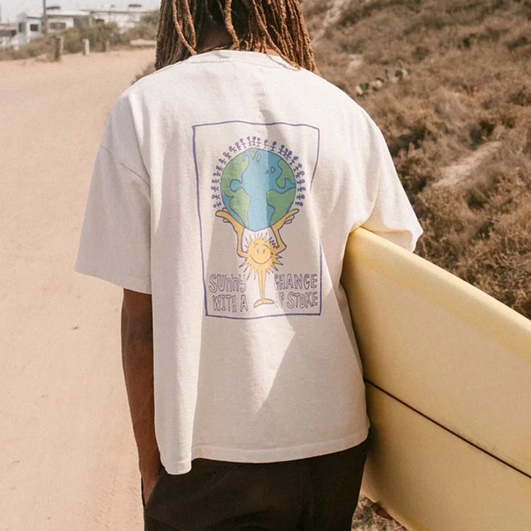 Men Fashion Surf Print T-shirt 9e64
