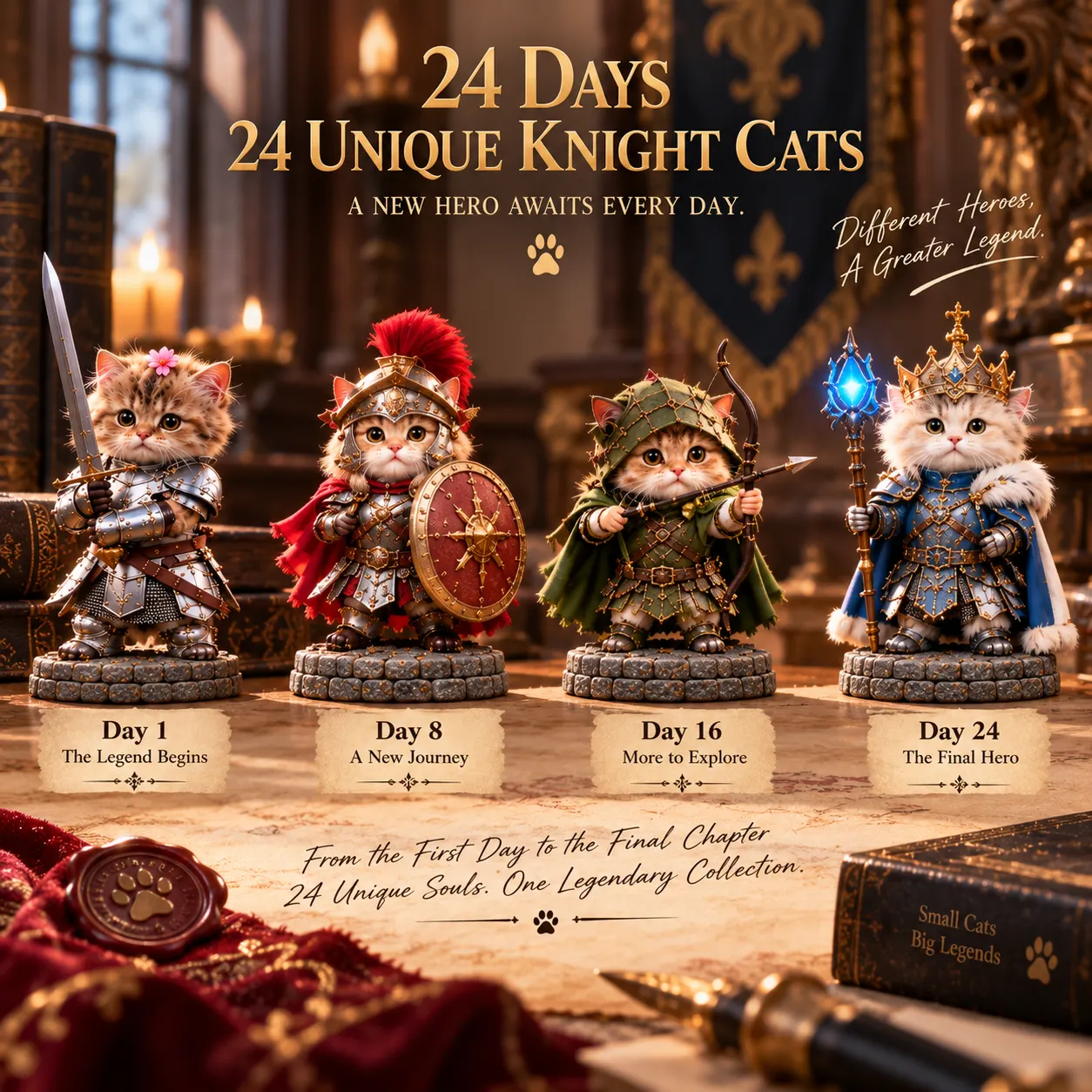 24 Days of Knight Cats figure detail