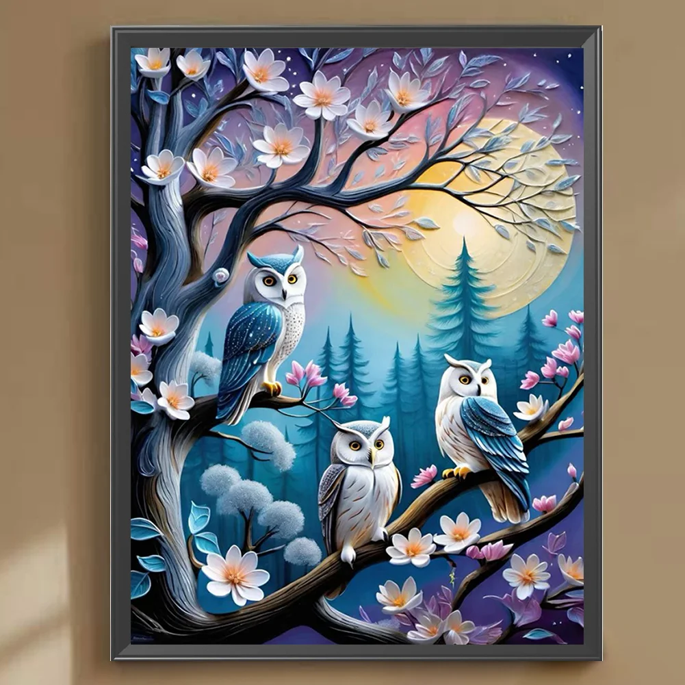 Diamond Painting - Full Round Drill - Owl(Canvas|30*40cm)