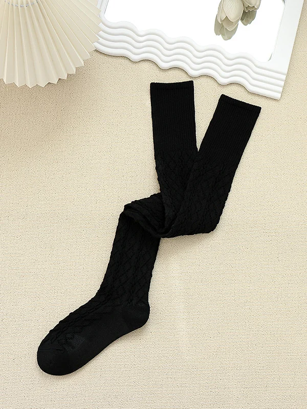 Casual Skinny Split-Joint Solid Color Stockings Accessories